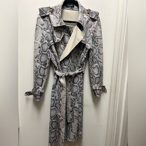 Few Moda python print trench coat in gray color size M